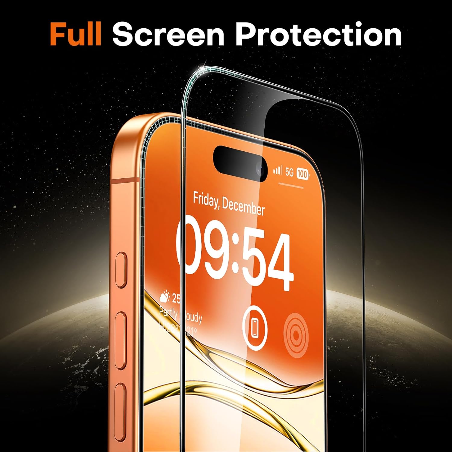 TOCOL 2 Pack for iPhone 15 Pro Screen Protector 6.1 Inch, Easy Installation Full Coverage No Bubbles No Dust Military Grade Shatterproof, 9H Hardness Tempered Glass Screen Protector, Case Friendly