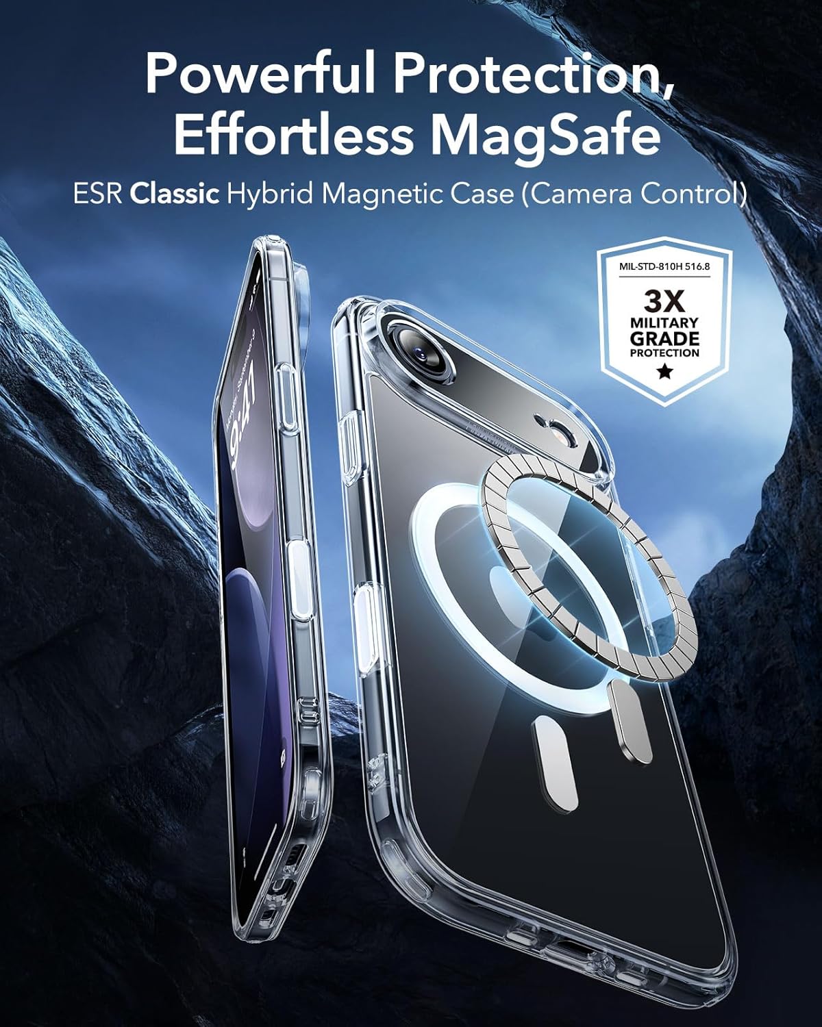 ESR for iPhone 17 Pro Case, Camera Control Cover, Compatible with MagSafe Accessories, Military-Grade Drop Protection, Shock-Absorbing Air Guard Corners, Hybrid Series, Clear