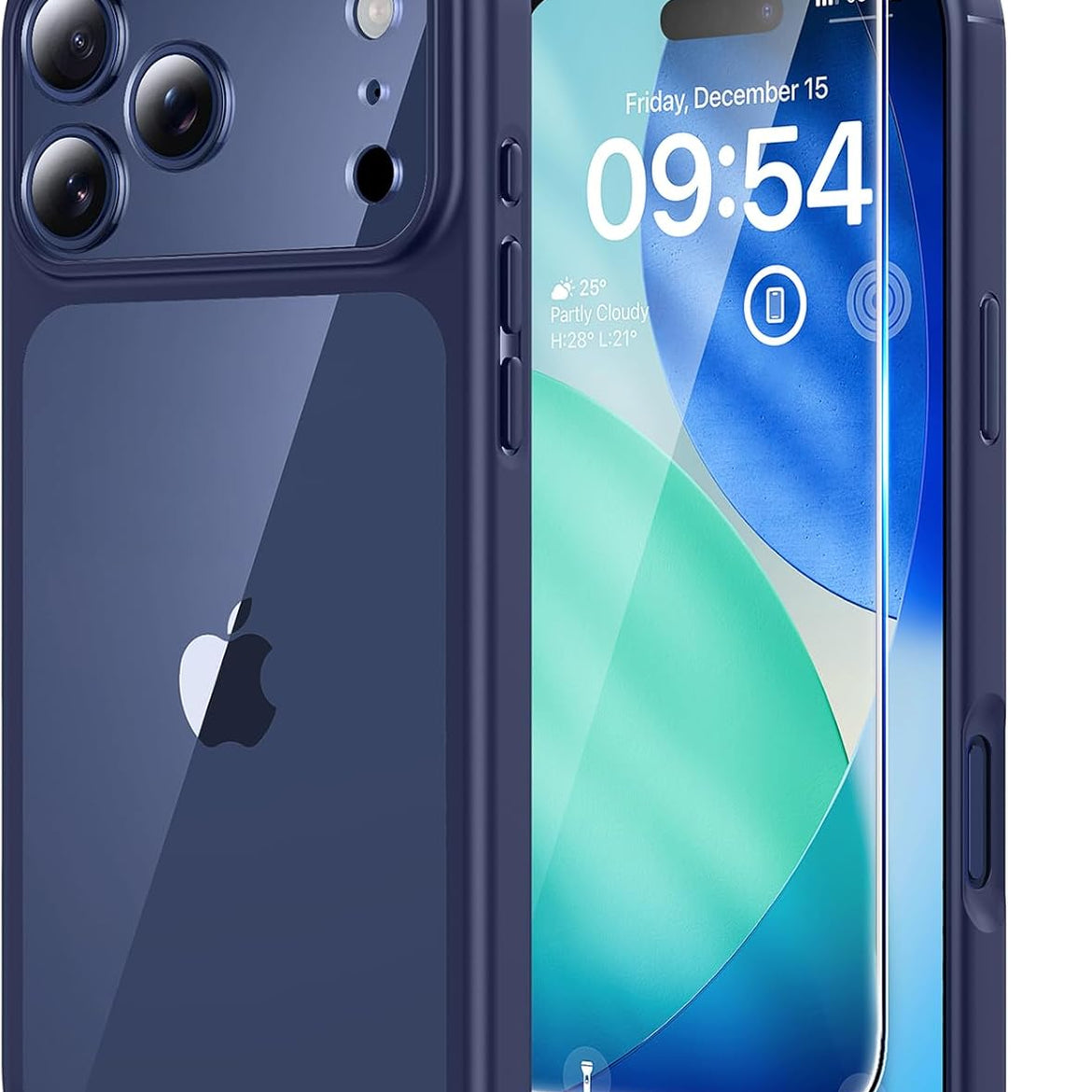 TAURI for iPhone 17 Pro Case with 1-Pack Screen Protector, Camera Lens Full Protection, Military-Grade Protection, Shockproof Transparent Back Bumper Phone Cover - Clear