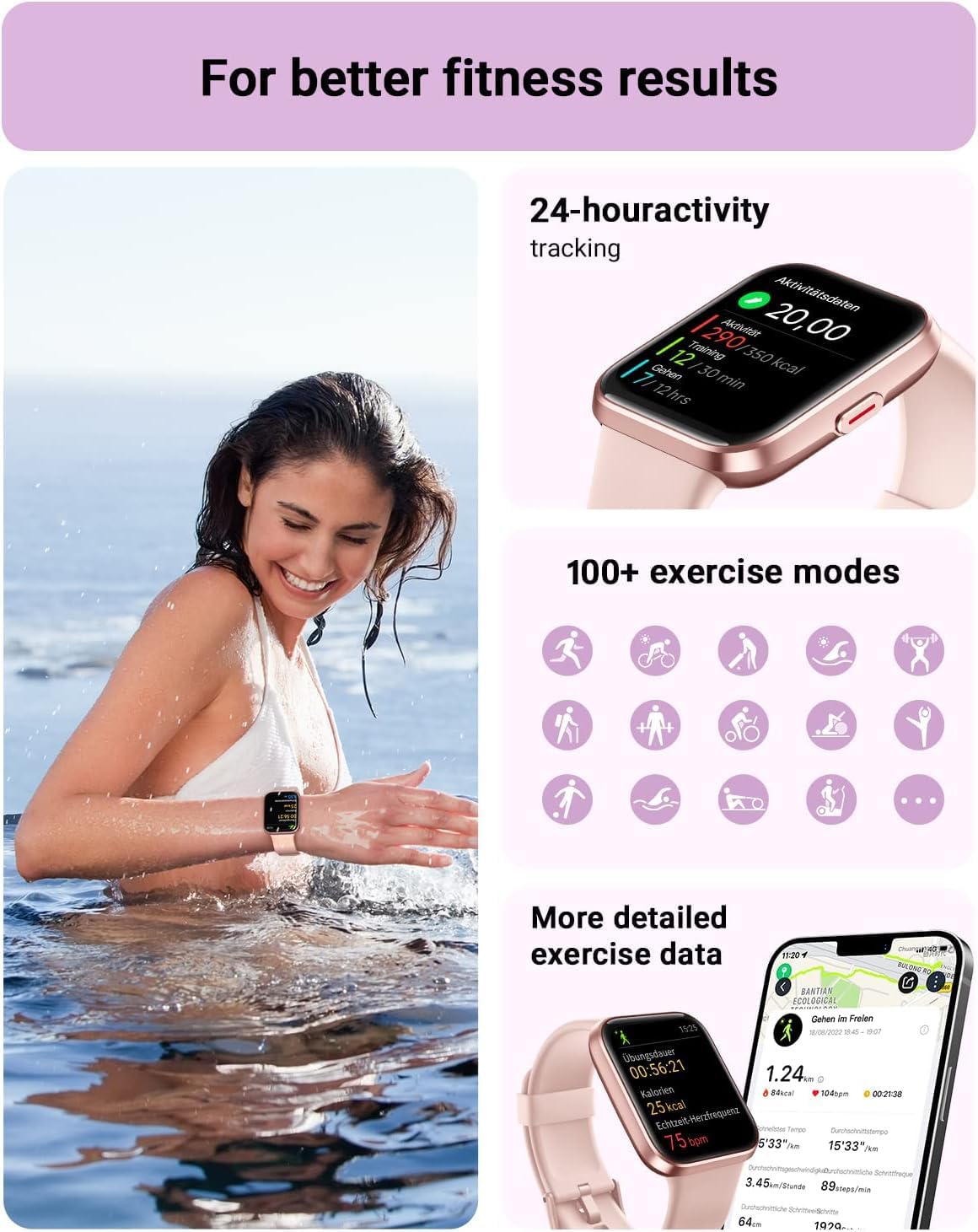 Smart Watch for Men Women (Answer/Make Call), Alexa Built-in, 1.8" Touch Screen Fitness Watch with SpO2 Sleep Monitor, 100 Sport, IP68 Waterproof Step Counter Smartwatch for iOS Android