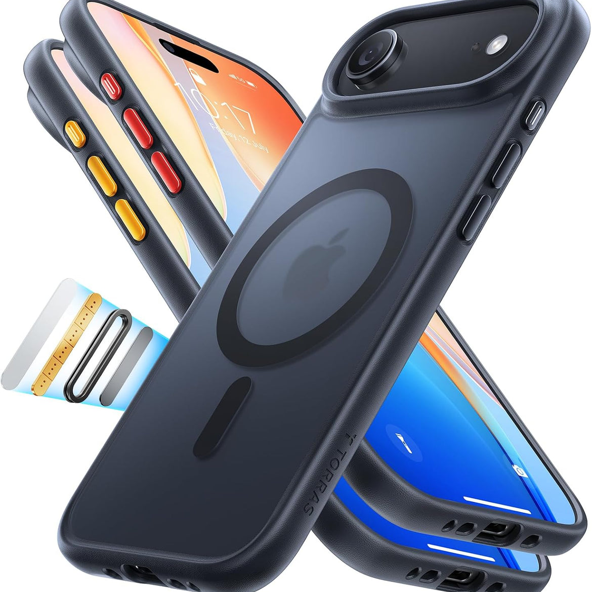 TORRAS Magnetic Shockproof for iPhone 17 Pro Case, Compatible with Magsafe, Military-Grade Drop Tested, Translucent Slim Protective for iPhone 17 Pro Case Anti-Fingerprint Anti-Scratch, Deep Blue