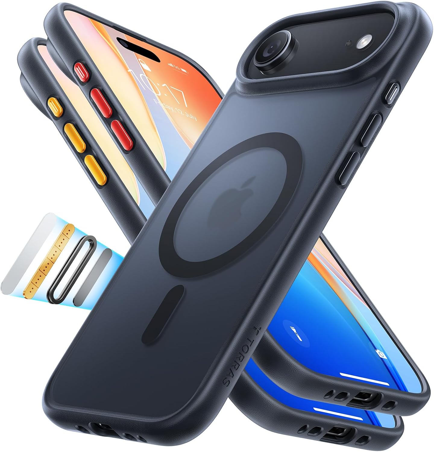 TORRAS Magnetic Shockproof for iPhone 17 Pro Case, Compatible with Magsafe, Military-Grade Drop Tested, Translucent Slim Protective for iPhone 17 Pro Case Anti-Fingerprint Anti-Scratch, Deep Blue