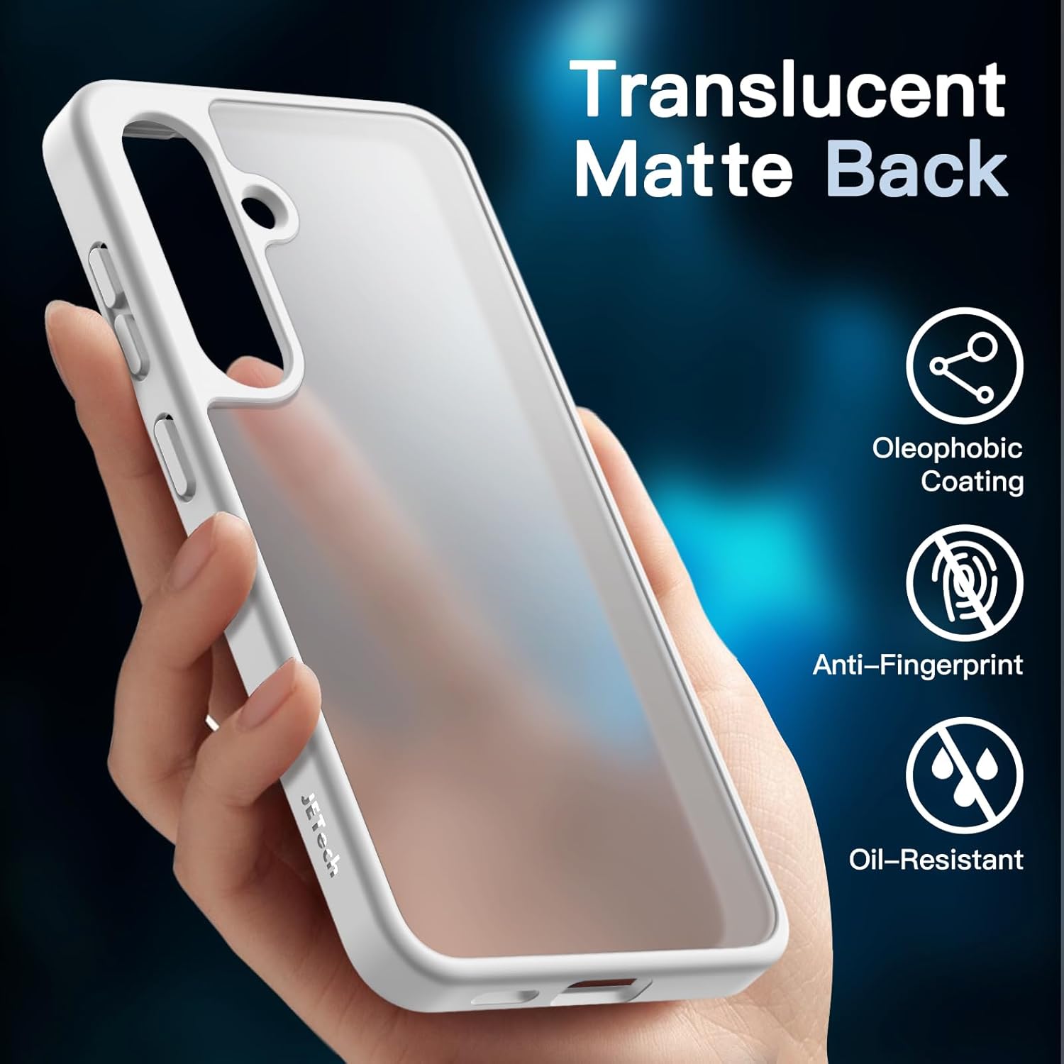 JETech 5 in 1 Matte Case for Samsung Galaxy S24 Ultra 5G with 2-Pack Screen Protector and Camera Lens Protector, Translucent Back Protective Phone Cover, Tempered Glass Film (Black)