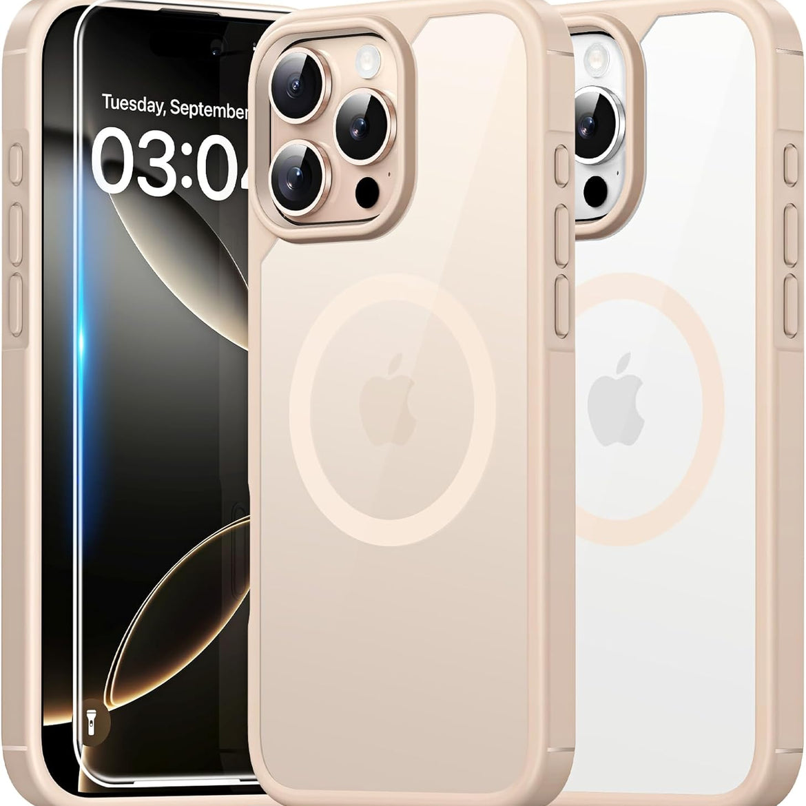 TAURI for iPhone 17 Pro Case with 1-Pack Screen Protector, Camera Lens Full Protection, Military-Grade Protection, Shockproof Transparent Back Bumper Phone Cover - Clear