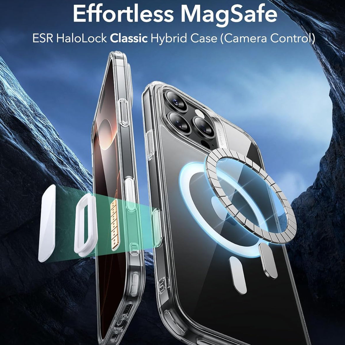 ESR for iPhone 17 Pro Case, Camera Control Cover, Compatible with MagSafe Accessories, Military-Grade Drop Protection, Shock-Absorbing Air Guard Corners, Hybrid Series, Clear