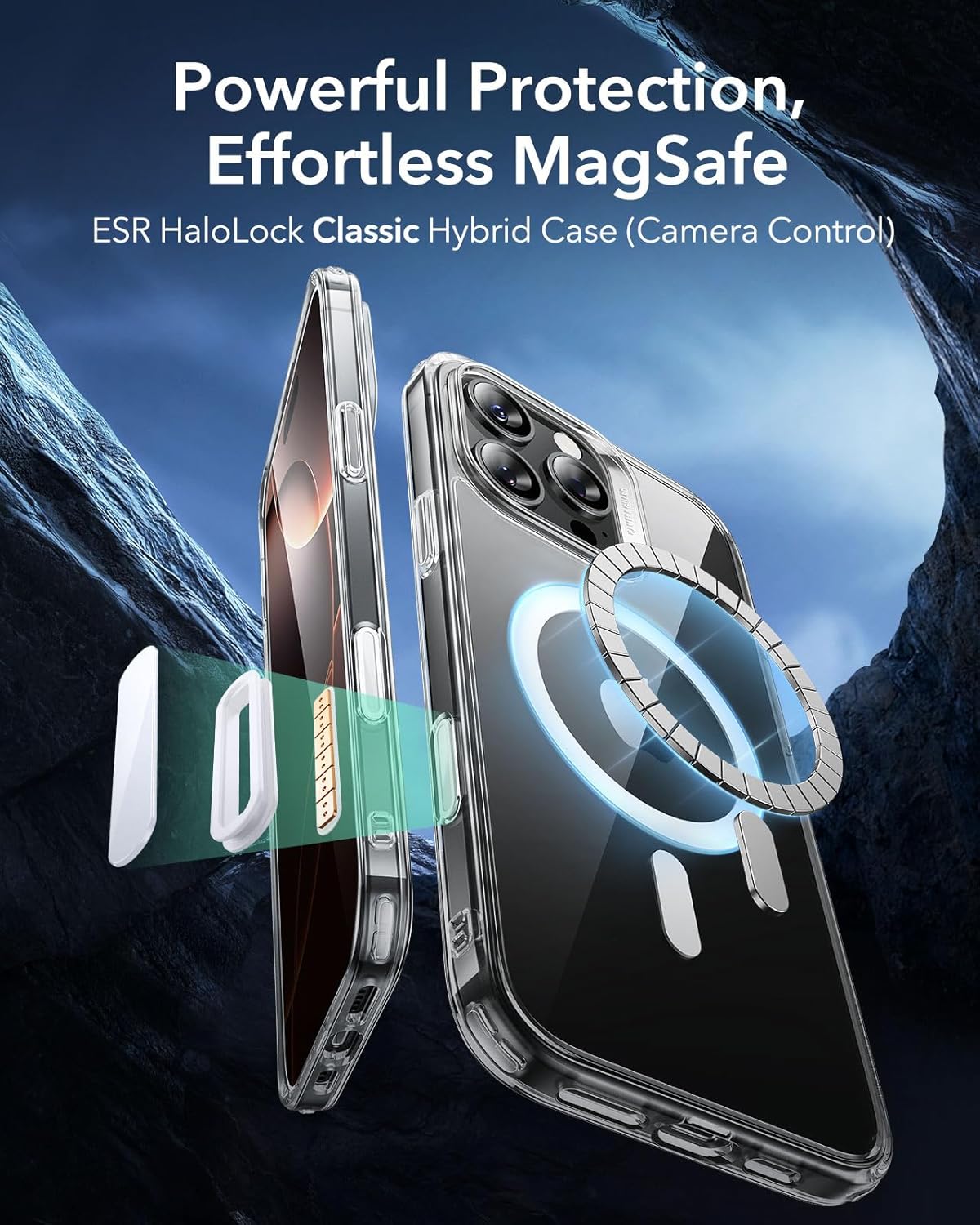 ESR for iPhone 17 Pro Case, Camera Control Cover, Compatible with MagSafe Accessories, Military-Grade Drop Protection, Shock-Absorbing Air Guard Corners, Hybrid Series, Clear