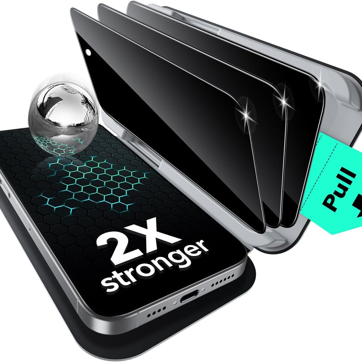 ESR 3 Pack for iPhone 17 Pro Max Screen Protectors Tempered Glass, High Clarity, 9H Hardness Scratch Resistant, Full Coverage, Military-Grade, Shatterproof, Screen Guard with Ultra Fit Tray