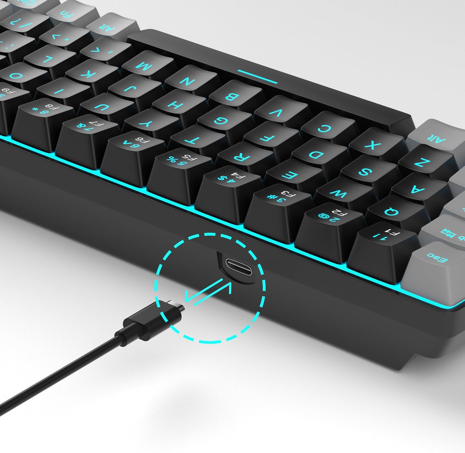MageGee Portable 60% Mechanical Gaming Keyboard (Grey/Blue Switch)