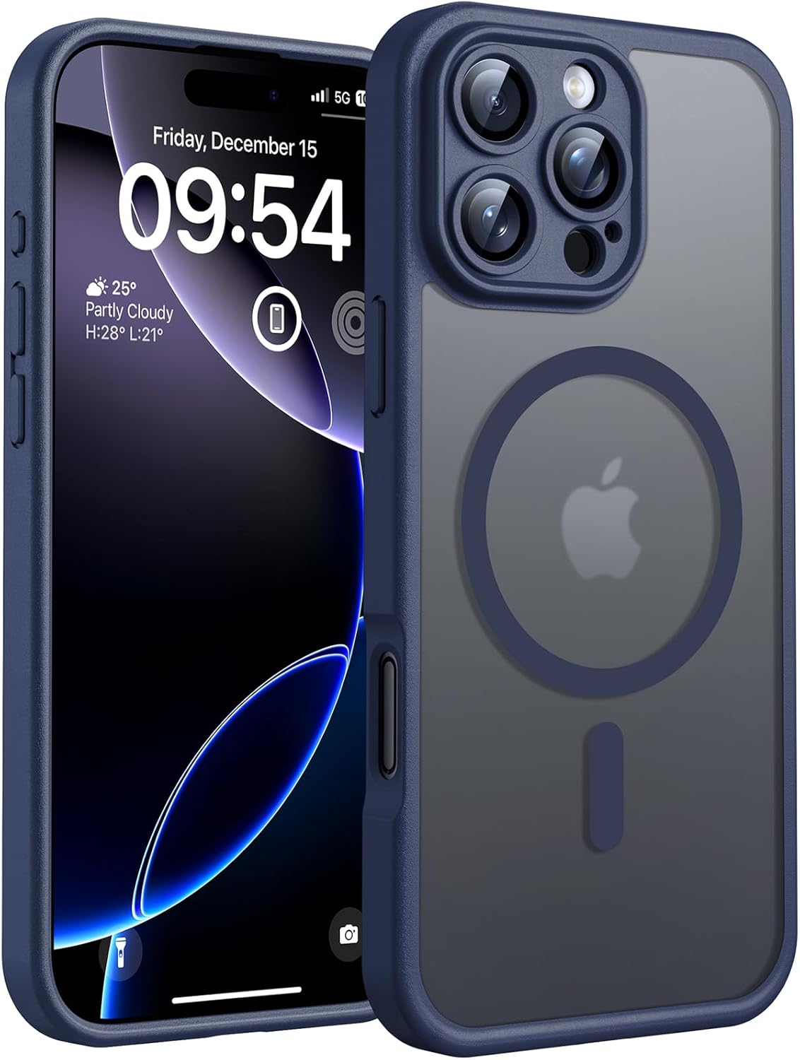 TOCOL for iPhone 17 Pro Max Case 6.9-inch, Built-in Magnetic Ring, Upgraded Camera Protection, Compatible with Magsafe, Military Grade Shockproof, Non-slip Translucent Matte Case, Black