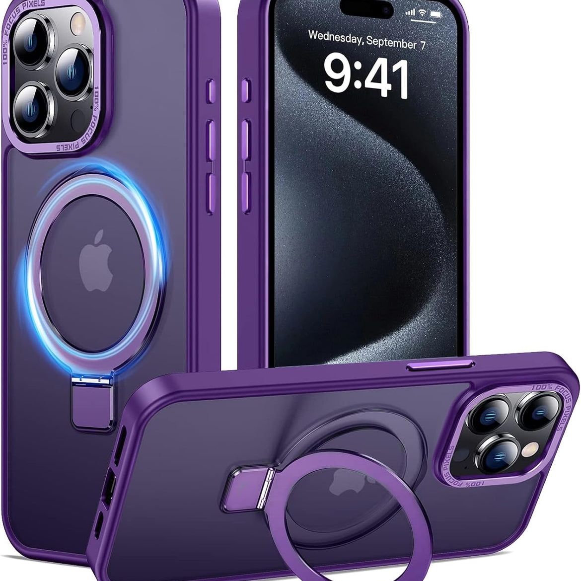 Eligo for iPhone 12 Pro Max Magnetic Case with Invisible Stand, Compatible with MagSafe Shockproof Protection Cover, Translucent Matte Slim Phone Case with Magnet for Apple 12 Pro Max (2020)(Black)