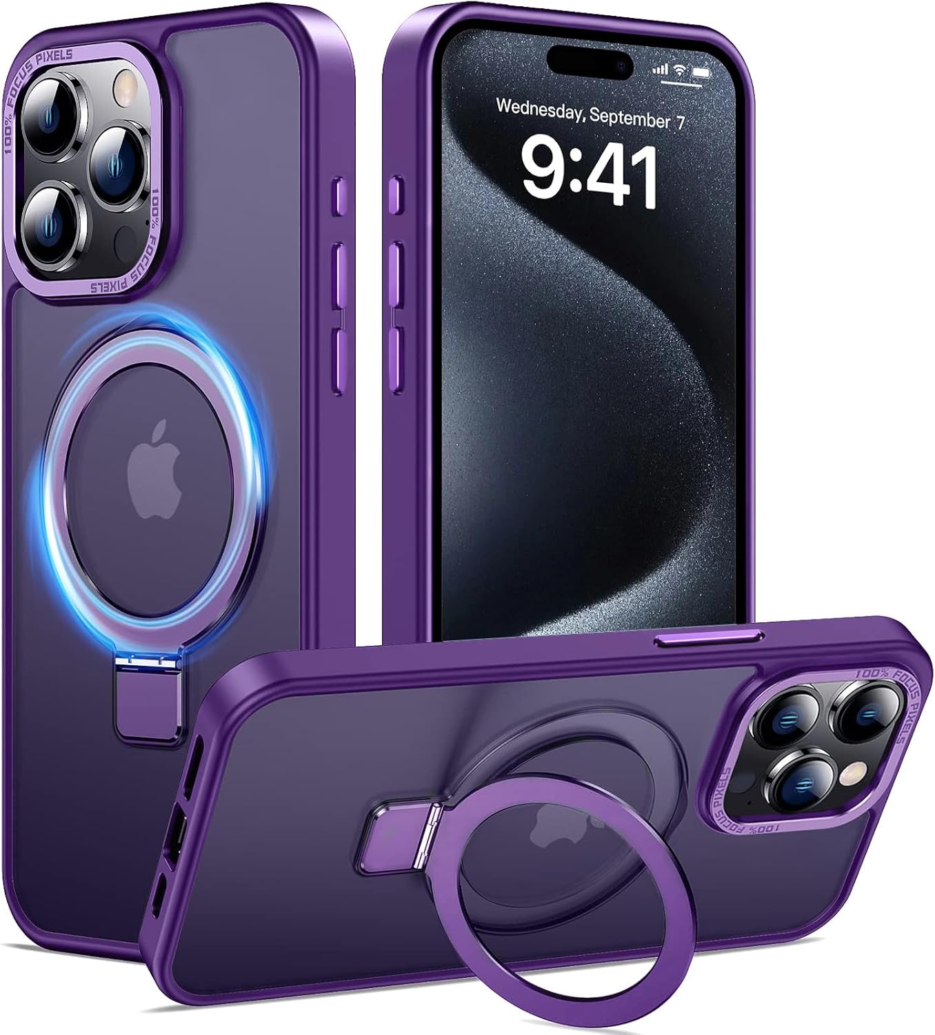 Eligo for iPhone 12 Pro Max Magnetic Case with Invisible Stand, Compatible with MagSafe Shockproof Protection Cover, Translucent Matte Slim Phone Case with Magnet for Apple 12 Pro Max (2020)(Black)