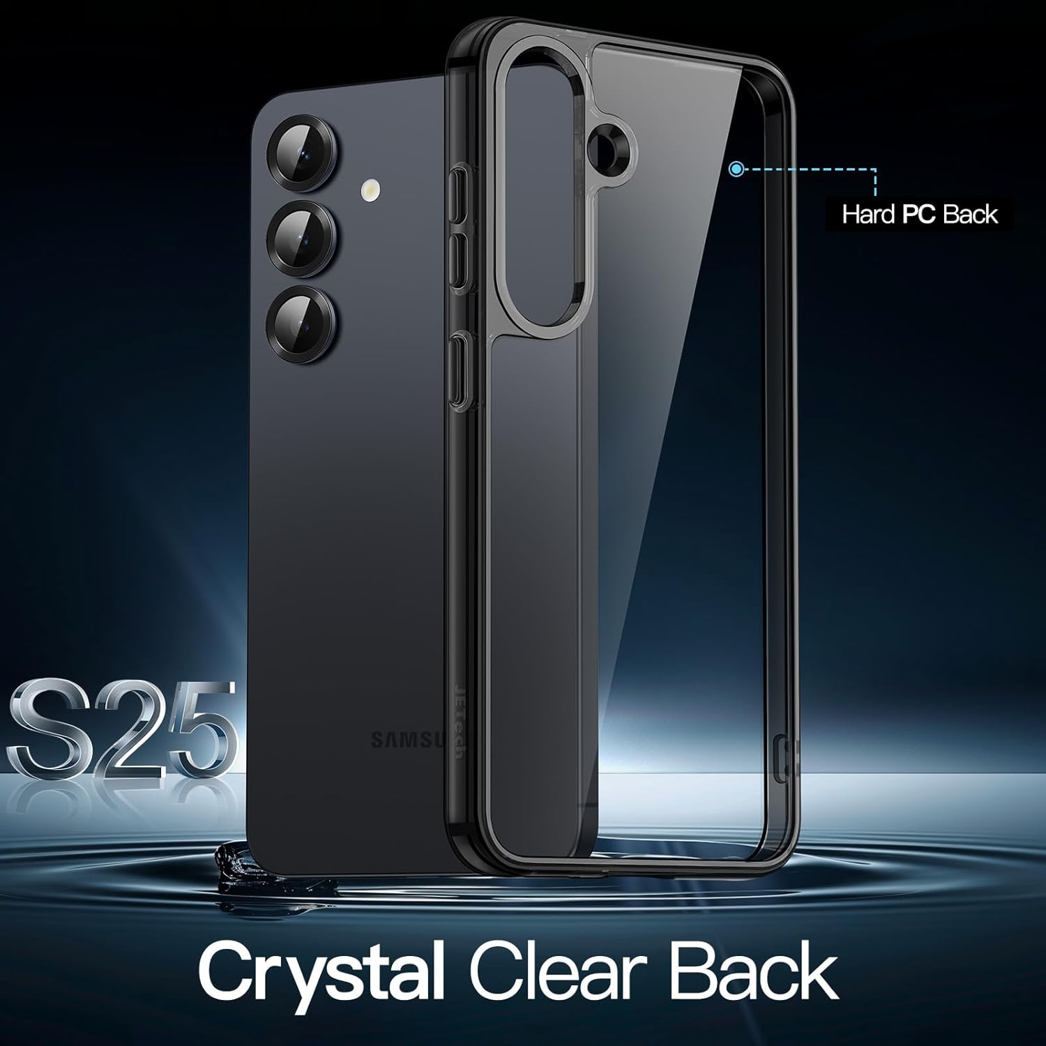 JETech Case for Samsung Galaxy S25 Ultra 5G, Non-Yellowing Shockproof Bumper Protective Phone Cover, Anti-Scratch Hard PC Back (Clear)