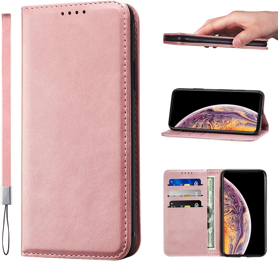 LANJLM Samsung Galaxy A53 5G Case PU Leather Wallet Case Card Holder Shockproof Flip Cover - Brown khaki