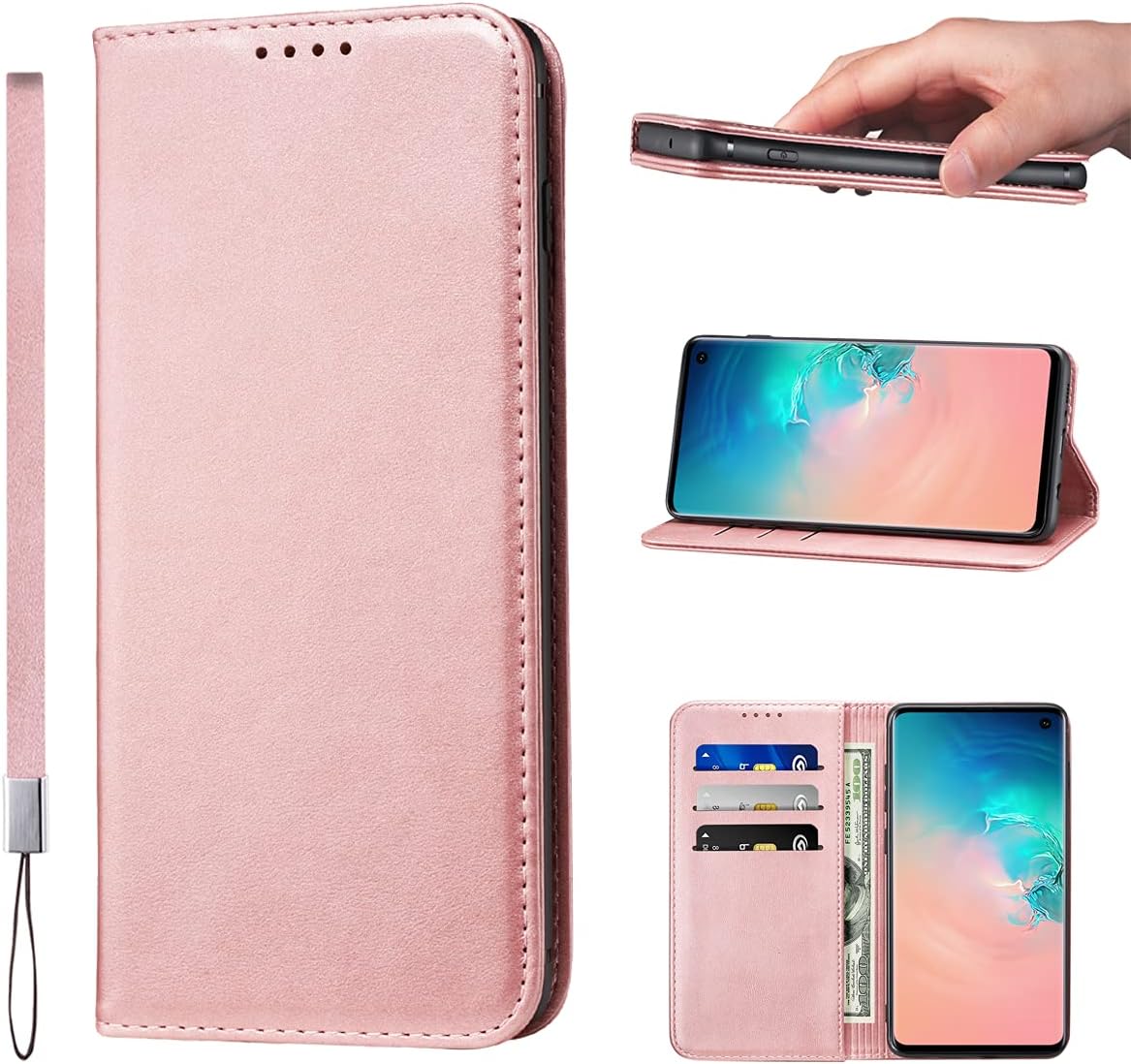 LANJLM Samsung Galaxy A53 5G Case PU Leather Wallet Case Card Holder Shockproof Flip Cover - Brown khaki