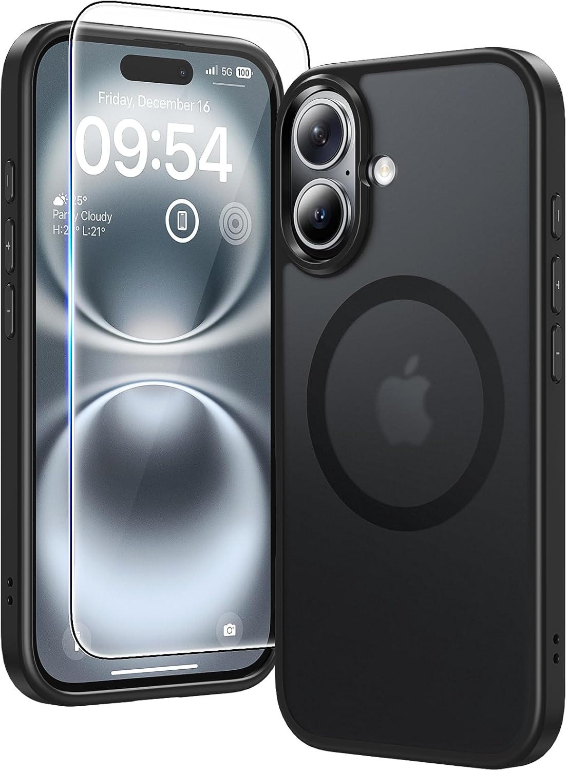 TAURI for iPhone 17 Pro Case with 1-Pack Screen Protector, Camera Lens Full Protection, Military-Grade Protection, Shockproof Transparent Back Bumper Phone Cover - Clear