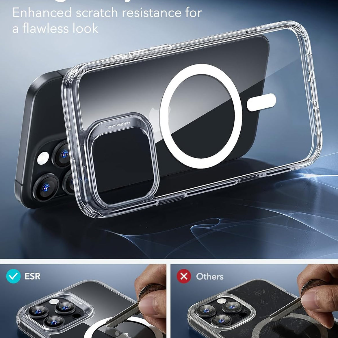 ESR for iPhone 17 Pro Case, Camera Control Cover, Compatible with MagSafe Accessories, Military-Grade Drop Protection, Shock-Absorbing Air Guard Corners, Hybrid Series, Clear