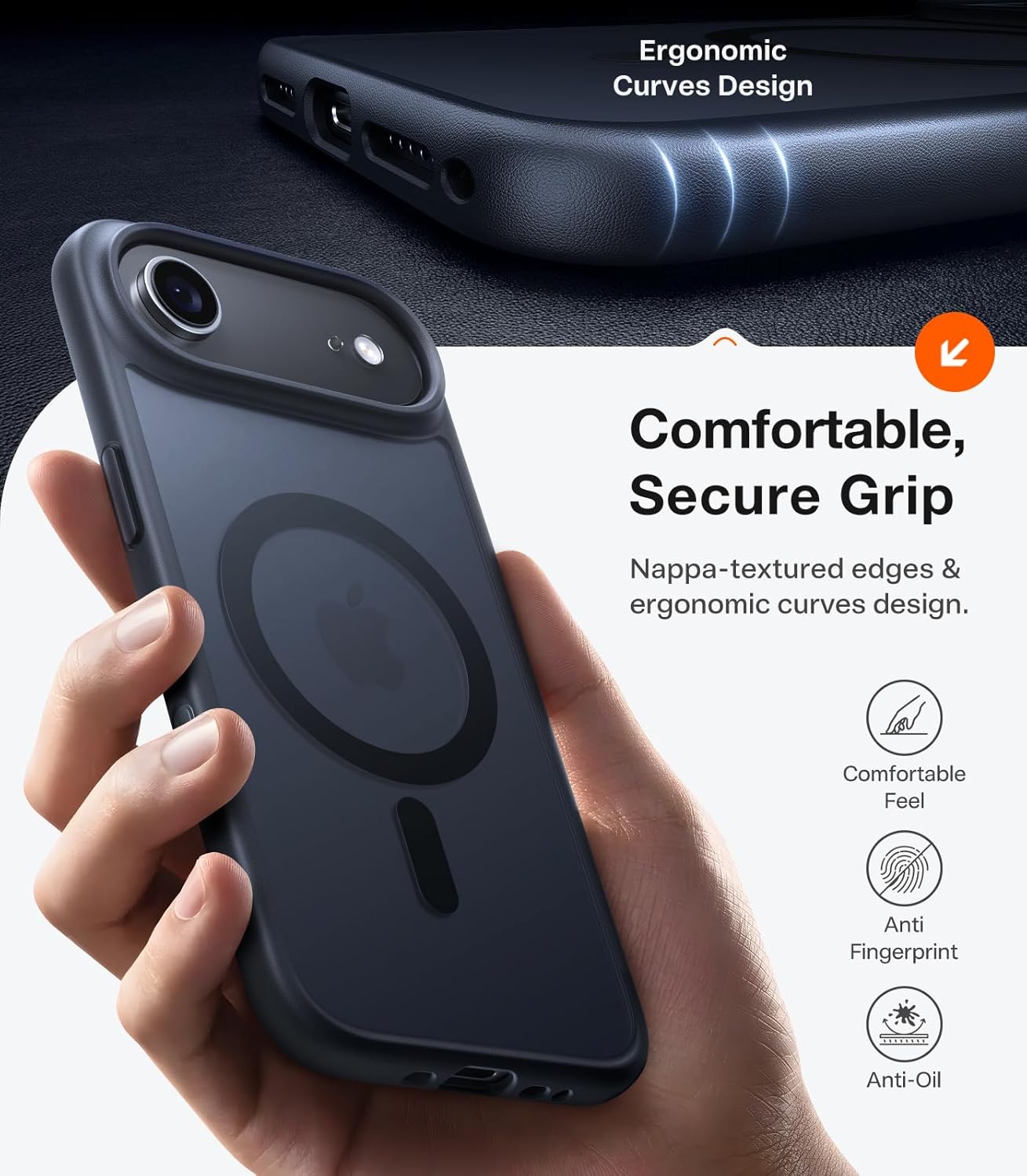 TORRAS Magnetic Shockproof for iPhone 17 Pro Case, Compatible with Magsafe, Military-Grade Drop Tested, Translucent Slim Protective for iPhone 17 Pro Case Anti-Fingerprint Anti-Scratch, Deep Blue