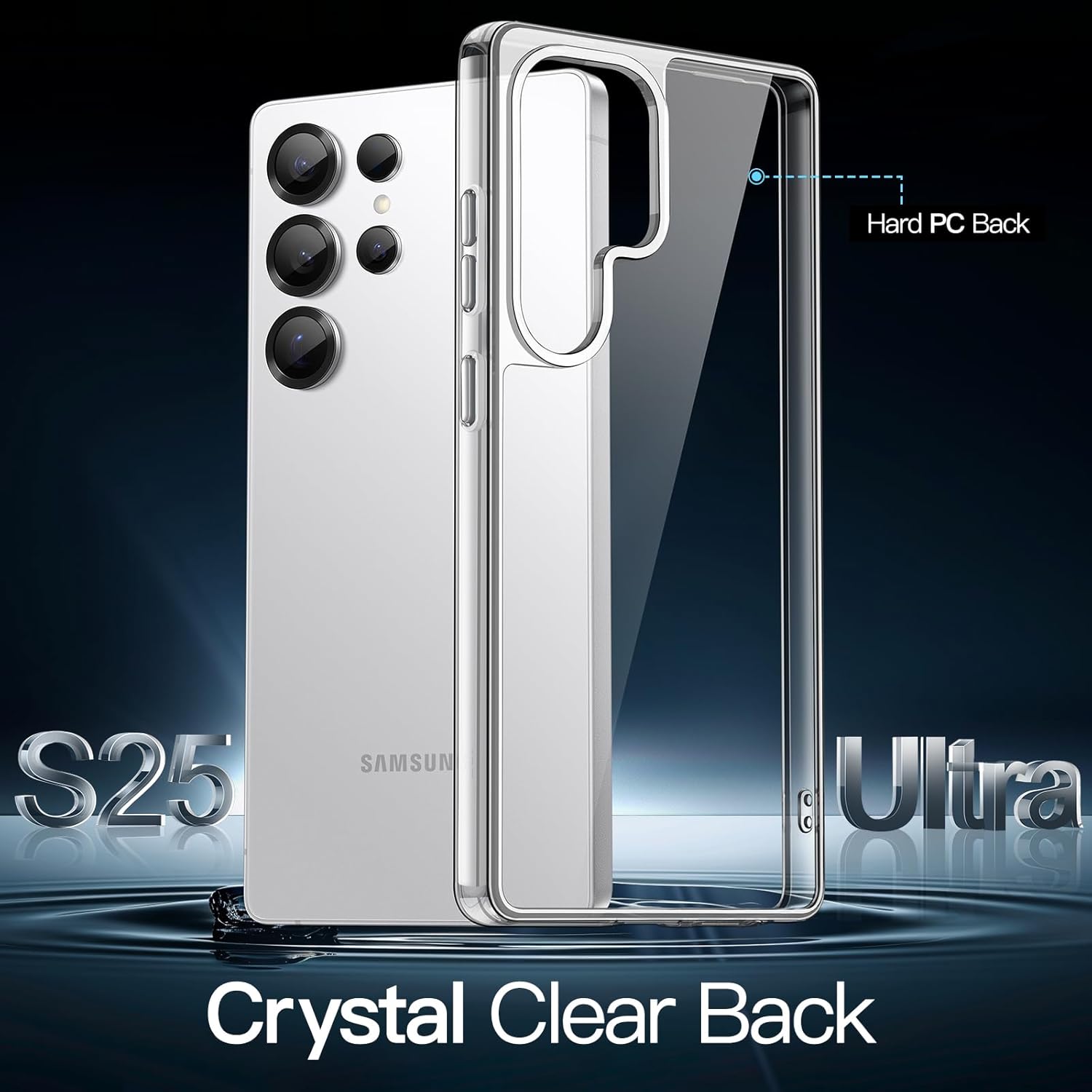 JETech Case for Samsung Galaxy S25 Ultra 5G, Non-Yellowing Shockproof Bumper Protective Phone Cover, Anti-Scratch Hard PC Back (Clear)