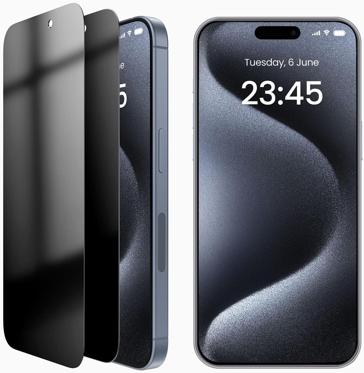 UGREEN 2 Pack for iPhone 17 Pro Max Screen Protector Privacy 6.9'' 100% Privacy Protection 1:1 Full Coverage Military Grade 9H Tempered Glass Anti-Spy Screen Protector Easy to Install