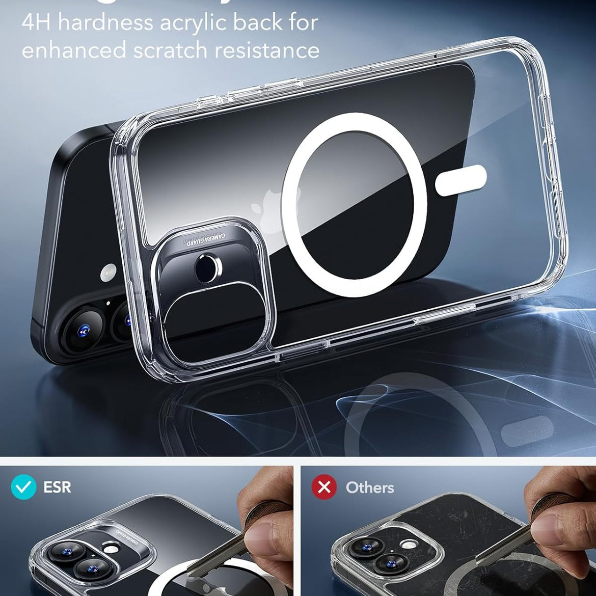 ESR for iPhone 17 Pro Case, Camera Control Cover, Compatible with MagSafe Accessories, Military-Grade Drop Protection, Shock-Absorbing Air Guard Corners, Hybrid Series, Clear