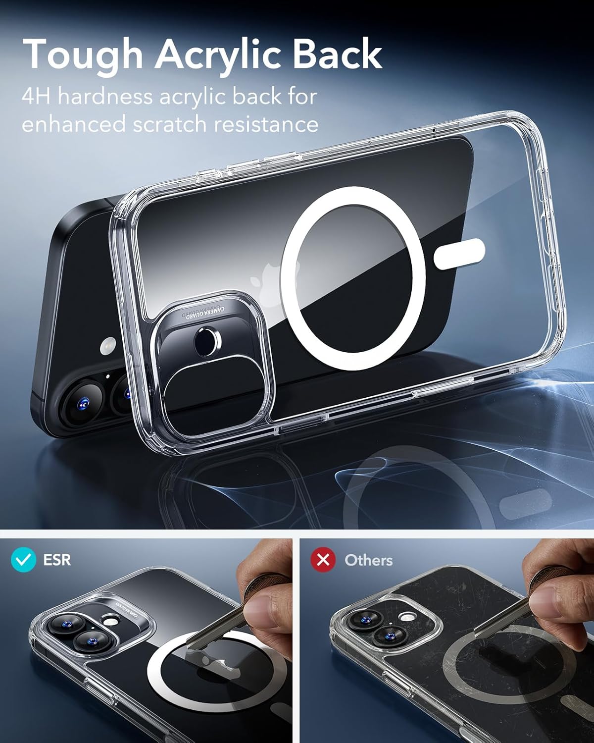 ESR for iPhone 17 Pro Case, Camera Control Cover, Compatible with MagSafe Accessories, Military-Grade Drop Protection, Shock-Absorbing Air Guard Corners, Hybrid Series, Clear