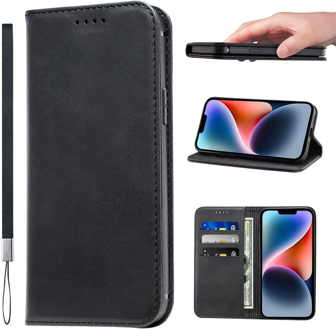 LANJLM Samsung Galaxy A53 5G Case PU Leather Wallet Case Card Holder Shockproof Flip Cover - Brown khaki