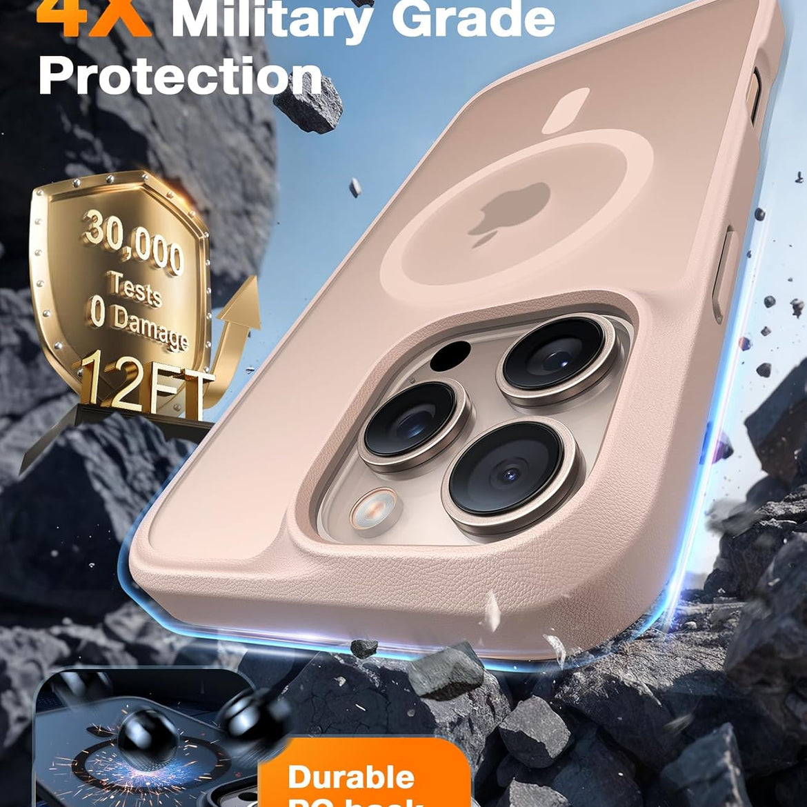 TORRAS Magnetic Shockproof for iPhone 17 Pro Case, Compatible with Magsafe, Military-Grade Drop Tested, Translucent Slim Protective for iPhone 17 Pro Case Anti-Fingerprint Anti-Scratch, Deep Blue