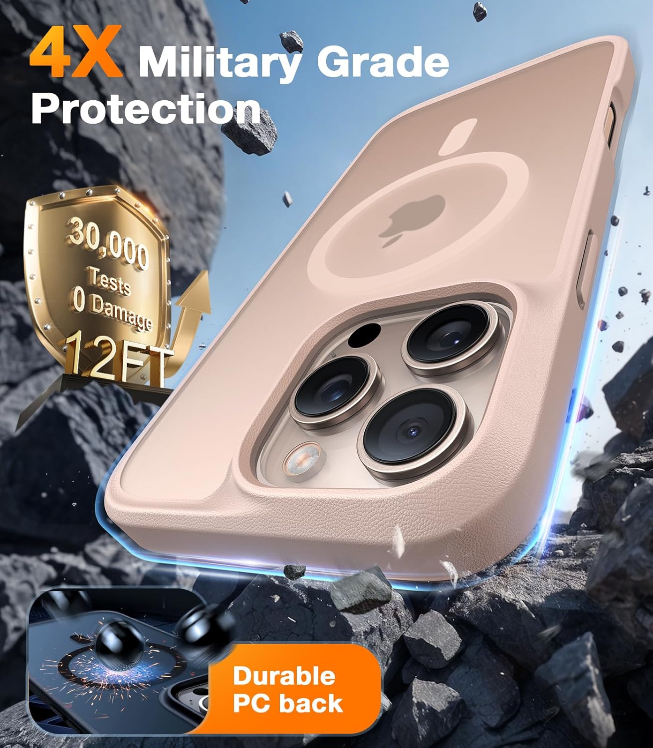 TORRAS Magnetic Shockproof for iPhone 17 Pro Case, Compatible with Magsafe, Military-Grade Drop Tested, Translucent Slim Protective for iPhone 17 Pro Case Anti-Fingerprint Anti-Scratch, Deep Blue