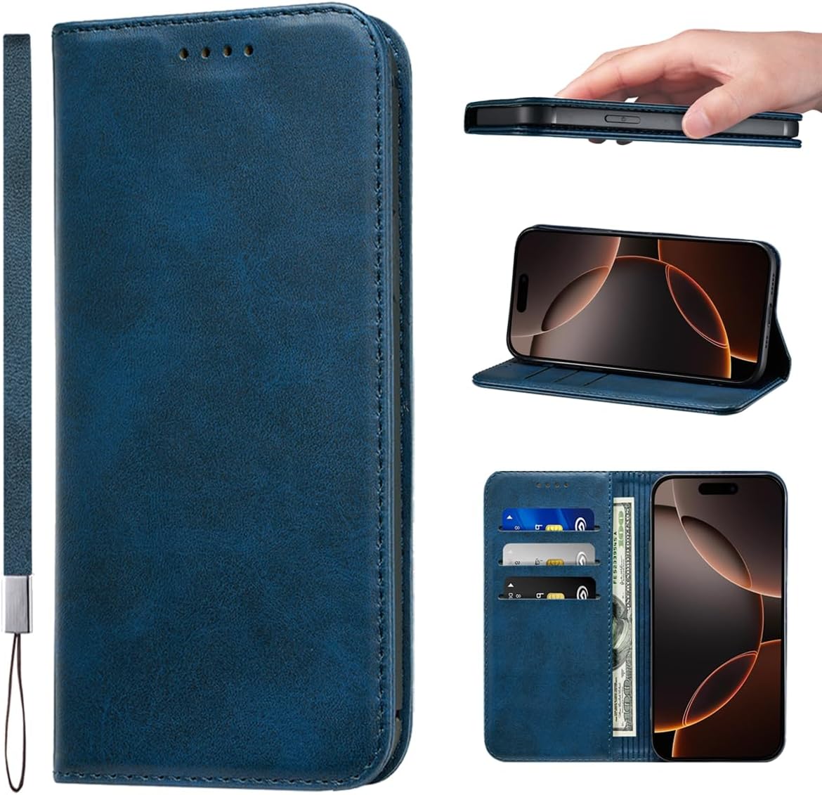 LANJLM Samsung Galaxy A53 5G Case PU Leather Wallet Case Card Holder Shockproof Flip Cover - Brown khaki