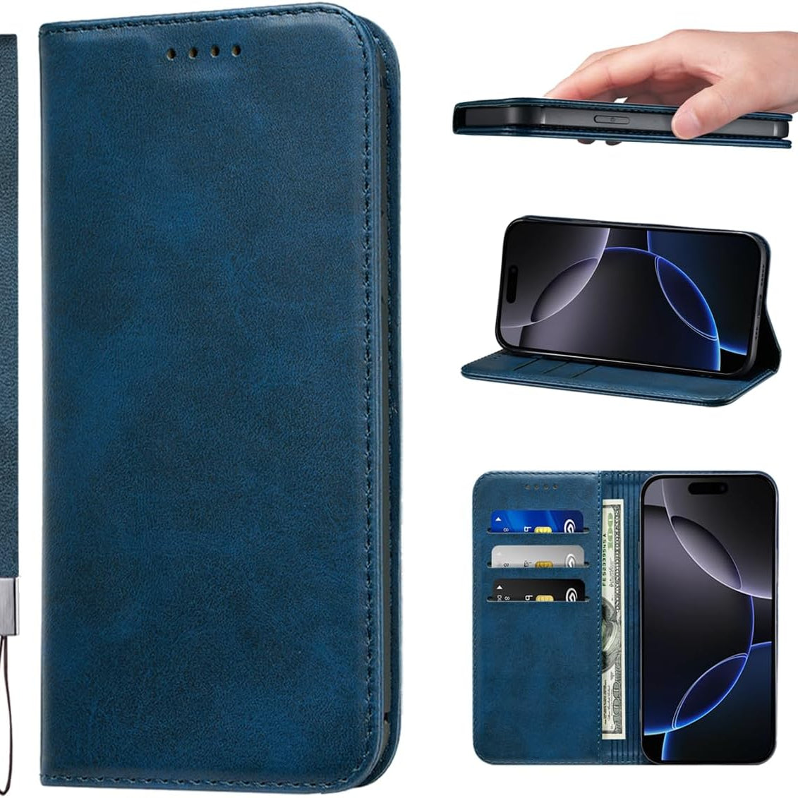 LANJLM Samsung Galaxy A53 5G Case PU Leather Wallet Case Card Holder Shockproof Flip Cover - Brown khaki