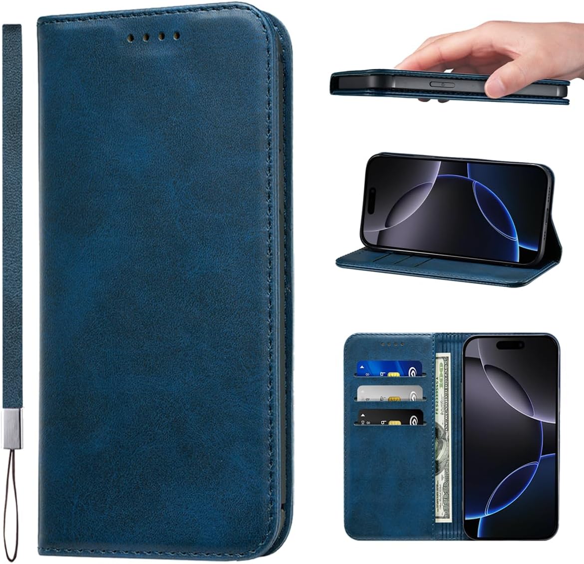 LANJLM Samsung Galaxy A53 5G Case PU Leather Wallet Case Card Holder Shockproof Flip Cover - Brown khaki