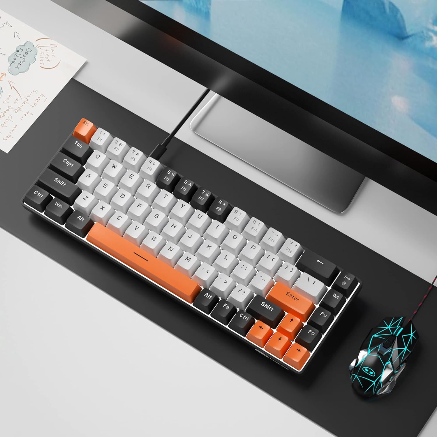 MageGee Portable 60% Mechanical Gaming Keyboard (Grey/Blue Switch)