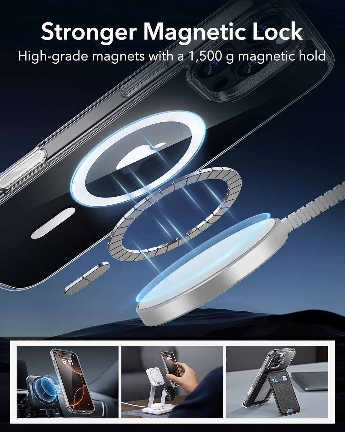 ESR for iPhone 17 Pro Case, Camera Control Cover, Compatible with MagSafe Accessories, Military-Grade Drop Protection, Shock-Absorbing Air Guard Corners, Hybrid Series, Clear