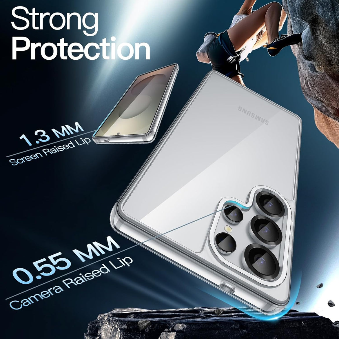 JETech Case for Samsung Galaxy S25 Ultra 5G, Non-Yellowing Shockproof Bumper Protective Phone Cover, Anti-Scratch Hard PC Back (Clear)