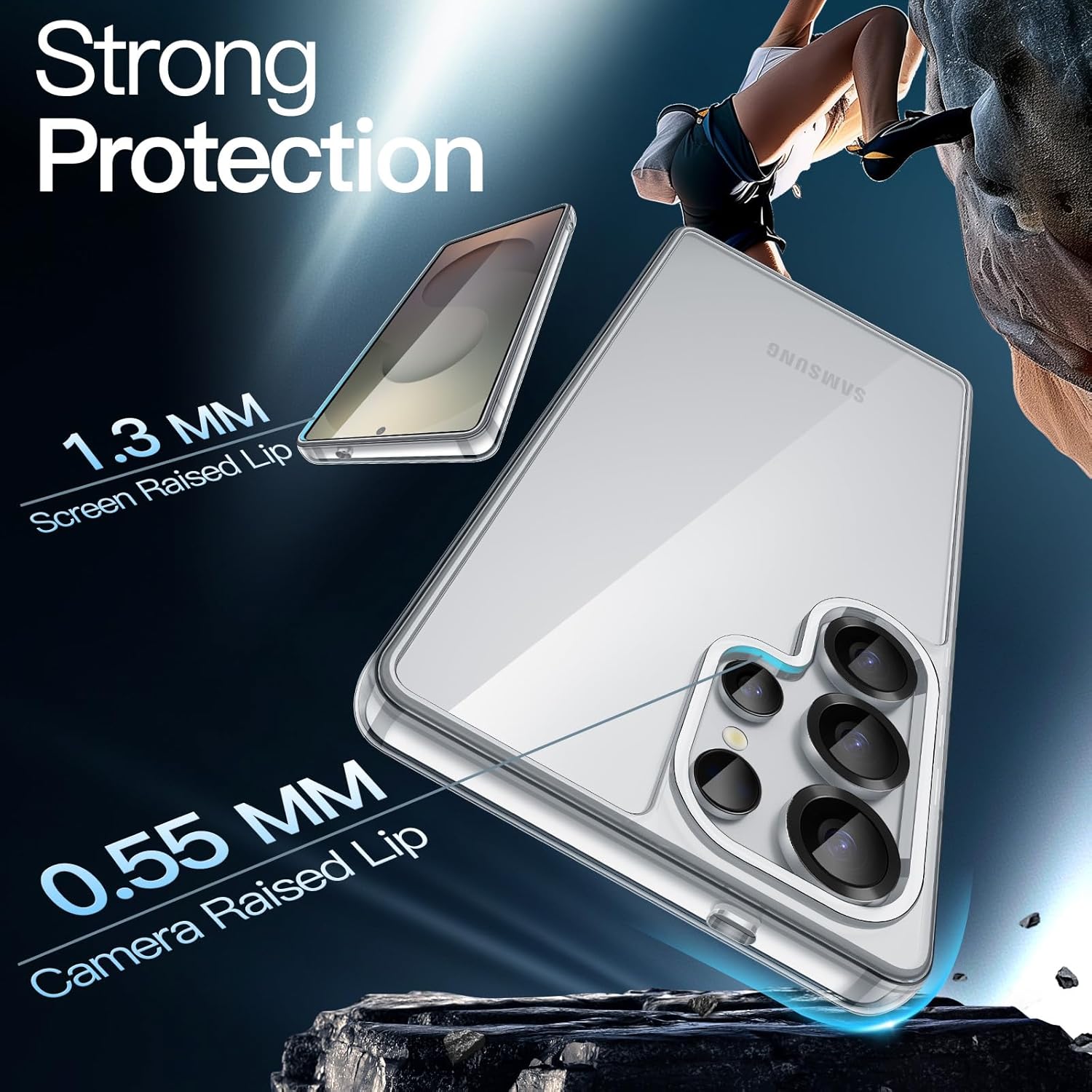 JETech Case for Samsung Galaxy S25 Ultra 5G, Non-Yellowing Shockproof Bumper Protective Phone Cover, Anti-Scratch Hard PC Back (Clear)