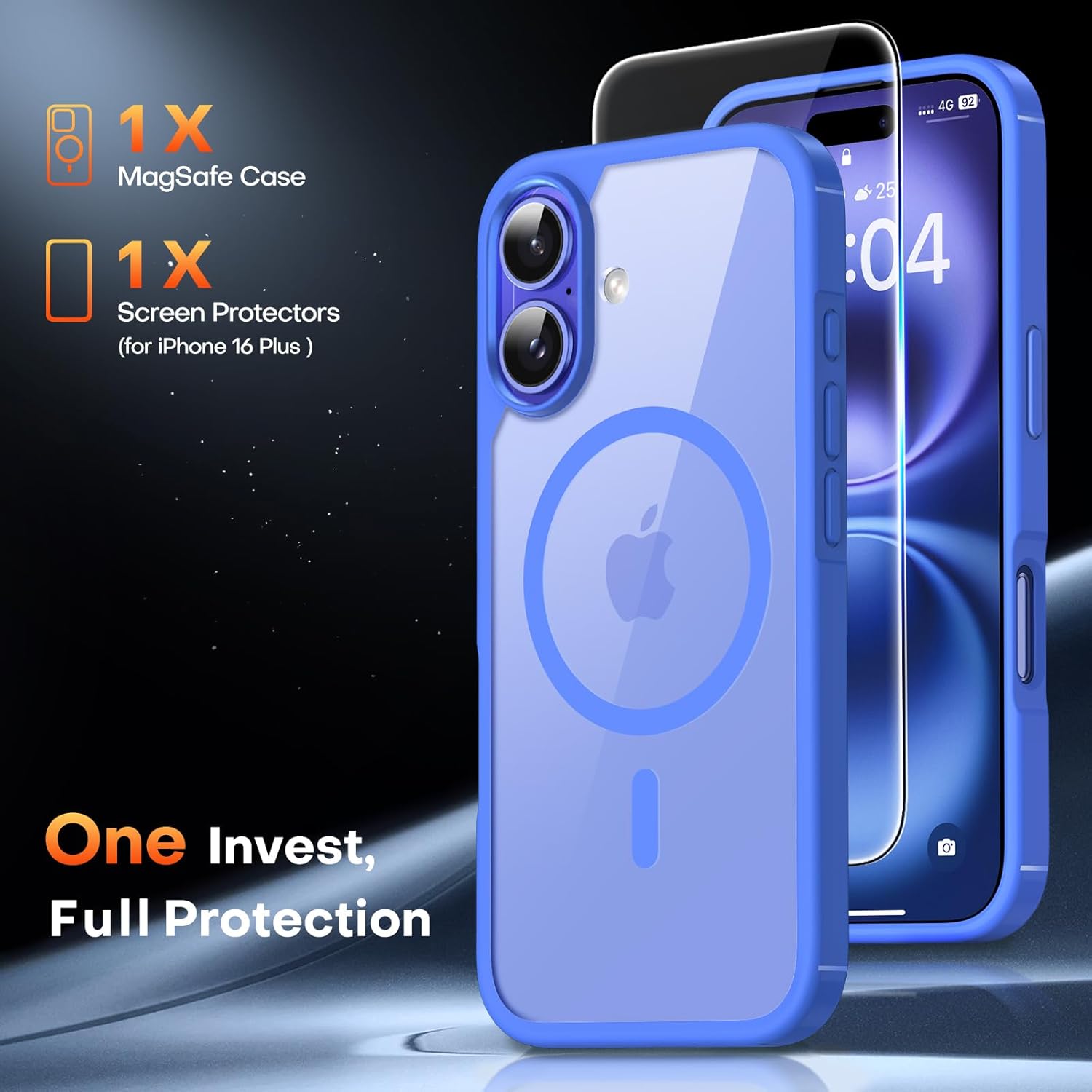 TAURI for iPhone 17 Pro Case with 1-Pack Screen Protector, Camera Lens Full Protection, Military-Grade Protection, Shockproof Transparent Back Bumper Phone Cover - Clear