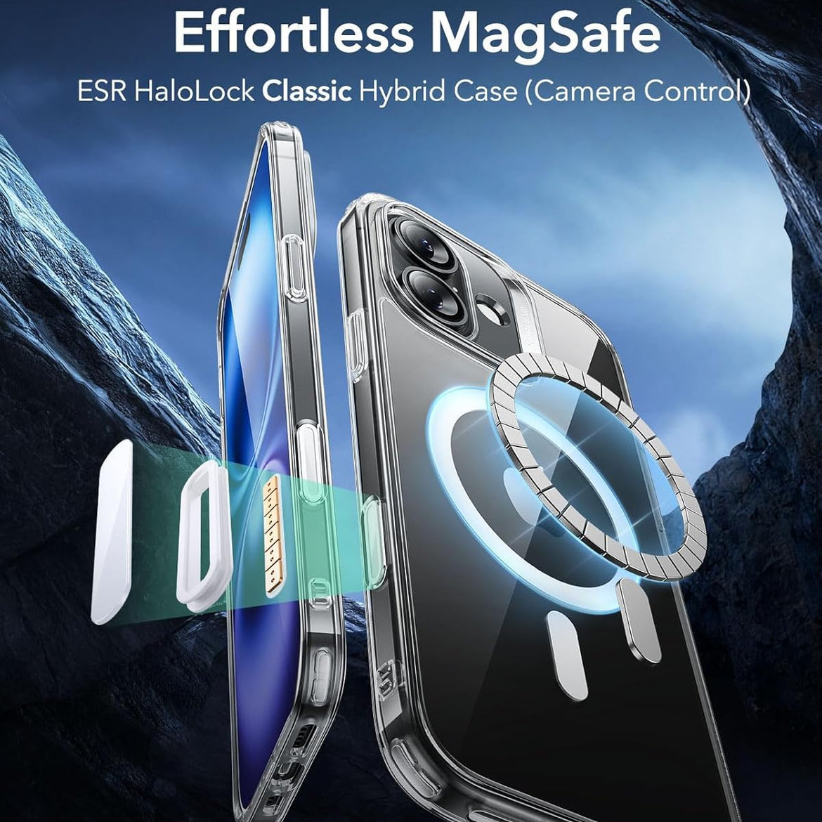 ESR for iPhone 17 Pro Case, Camera Control Cover, Compatible with MagSafe Accessories, Military-Grade Drop Protection, Shock-Absorbing Air Guard Corners, Hybrid Series, Clear