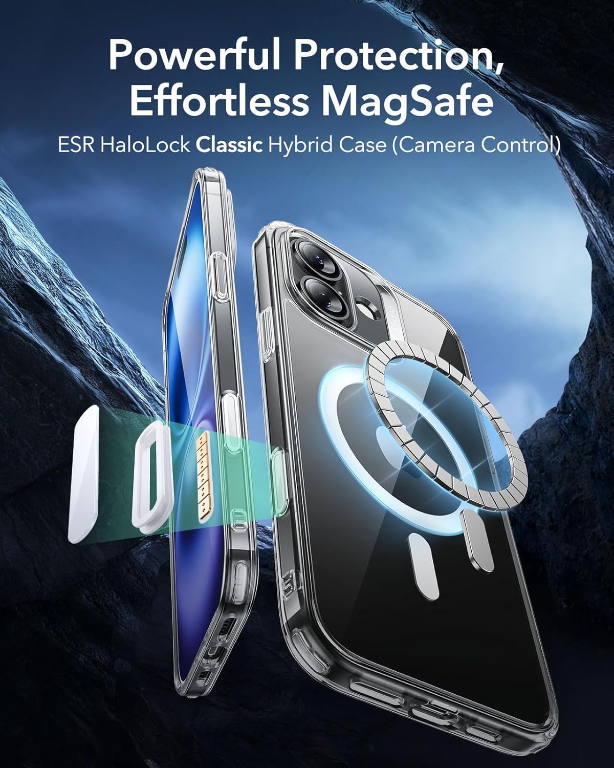 ESR for iPhone 17 Pro Case, Camera Control Cover, Compatible with MagSafe Accessories, Military-Grade Drop Protection, Shock-Absorbing Air Guard Corners, Hybrid Series, Clear