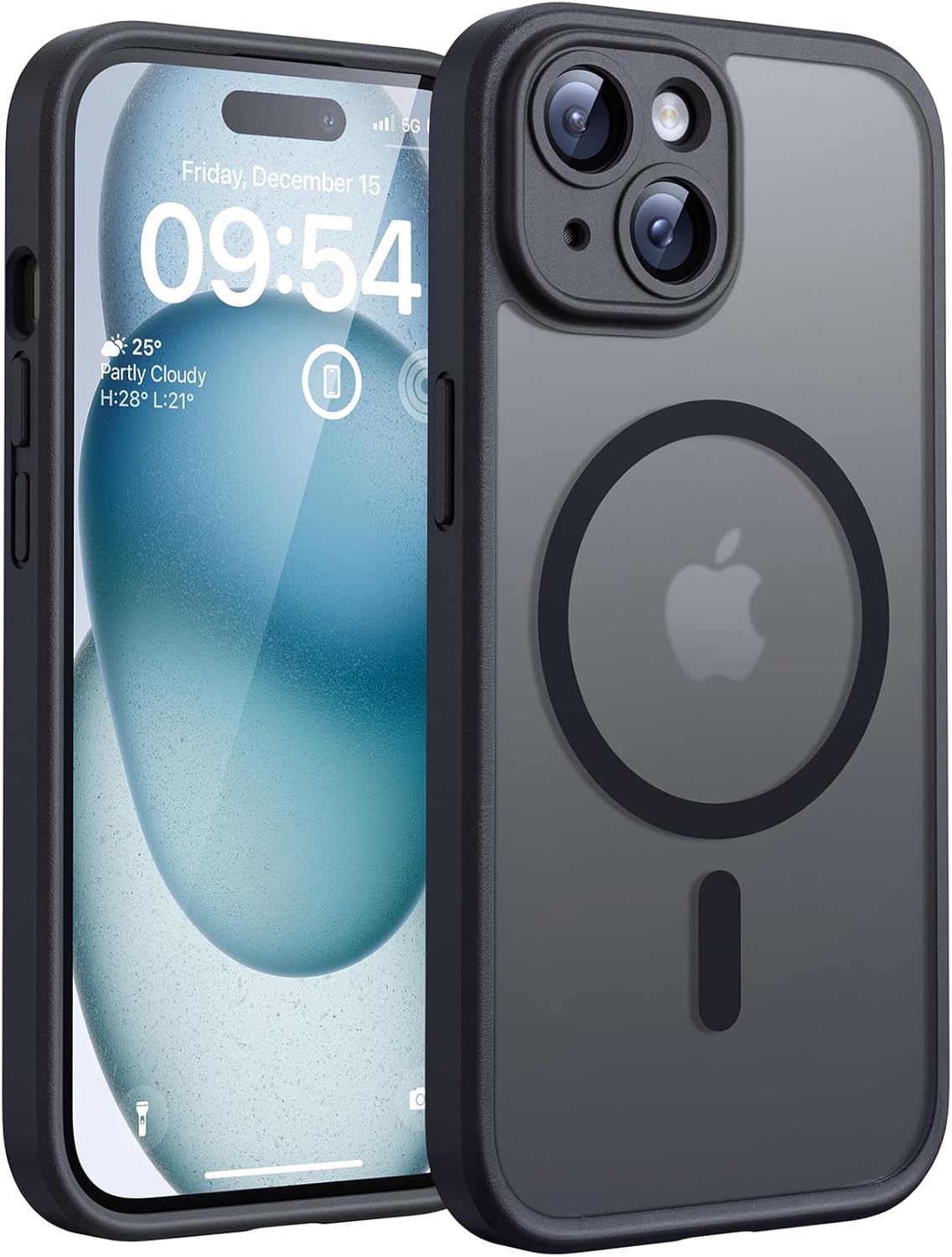 TOCOL for iPhone 17 Pro Max Case 6.9-inch, Built-in Magnetic Ring, Upgraded Camera Protection, Compatible with Magsafe, Military Grade Shockproof, Non-slip Translucent Matte Case, Black