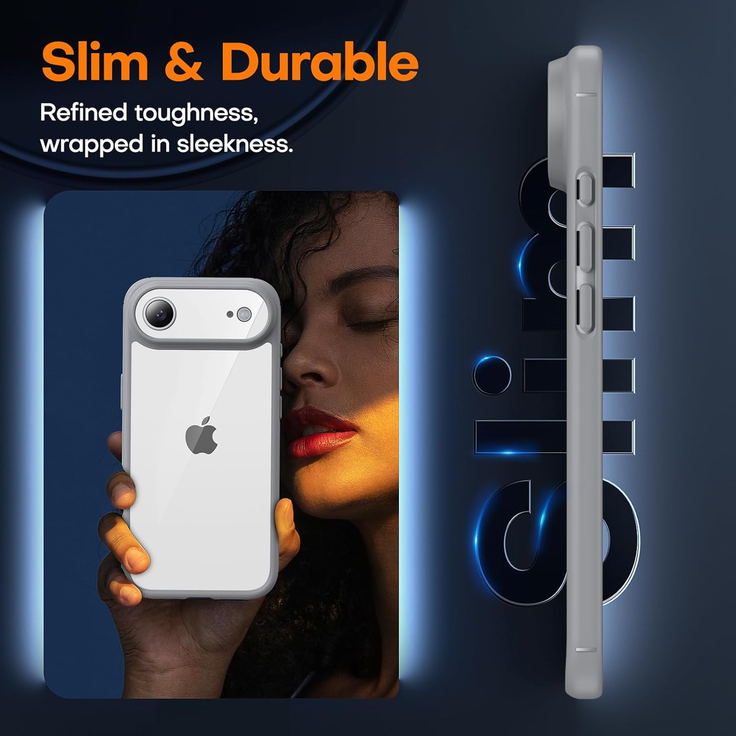 TAURI for iPhone 17 Pro Case with 1-Pack Screen Protector, Camera Lens Full Protection, Military-Grade Protection, Shockproof Transparent Back Bumper Phone Cover - Clear