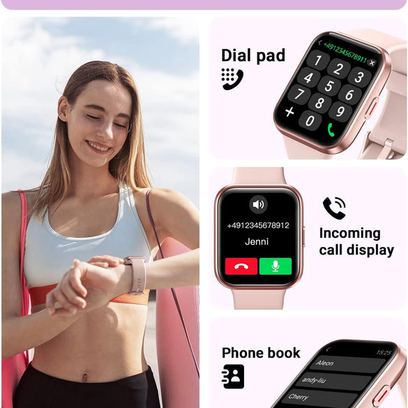Smart Watch for Men Women (Answer/Make Call), Alexa Built-in, 1.8" Touch Screen Fitness Watch with SpO2 Sleep Monitor, 100 Sport, IP68 Waterproof Step Counter Smartwatch for iOS Android