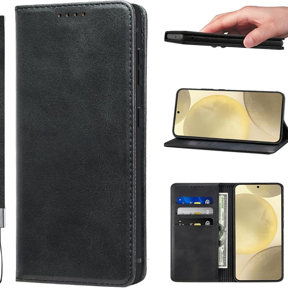 LANJLM Samsung Galaxy A53 5G Case PU Leather Wallet Case Card Holder Shockproof Flip Cover - Brown khaki