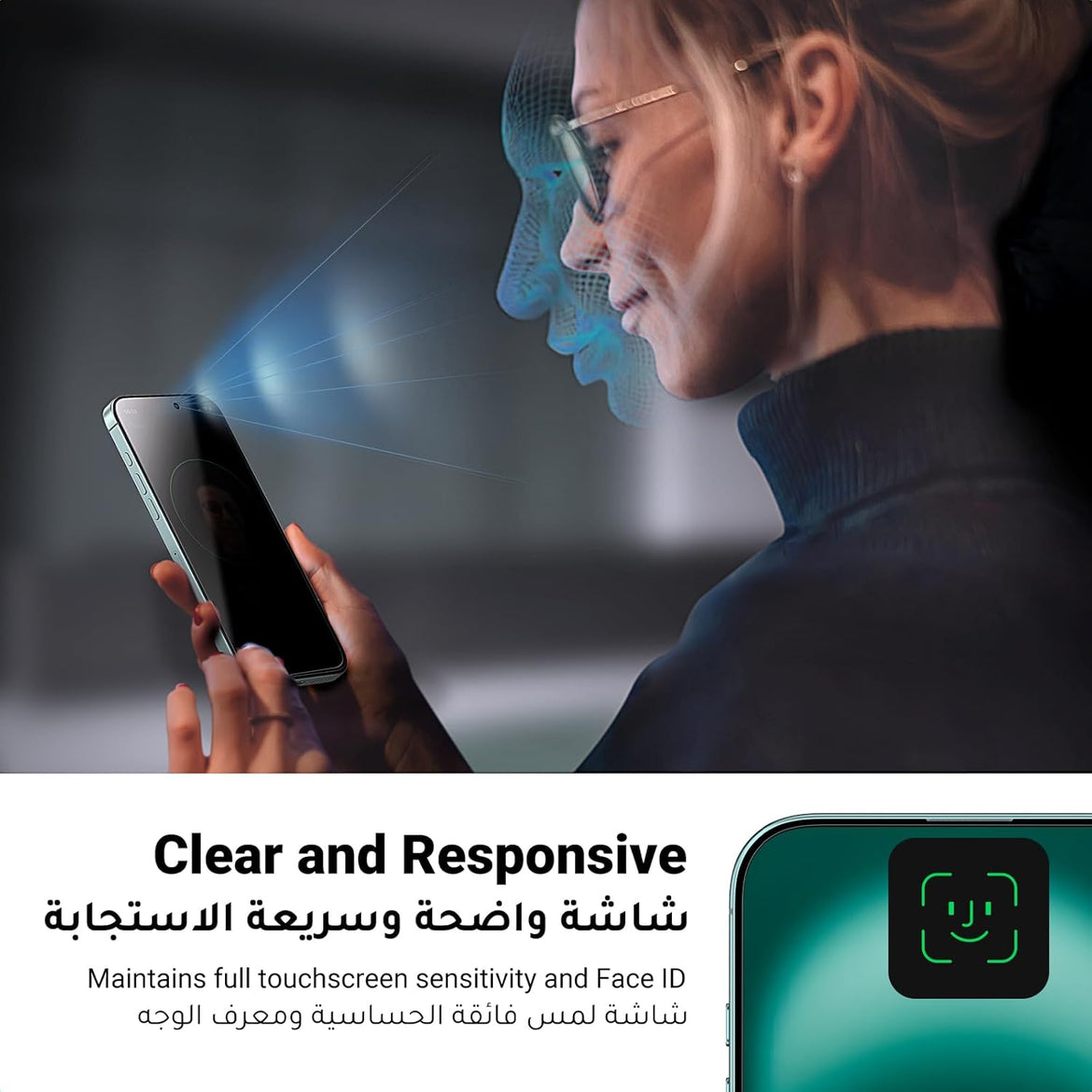 UGREEN 2 Pack for iPhone 17 Pro Max Screen Protector Privacy 6.9'' 100% Privacy Protection 1:1 Full Coverage Military Grade 9H Tempered Glass Anti-Spy Screen Protector Easy to Install