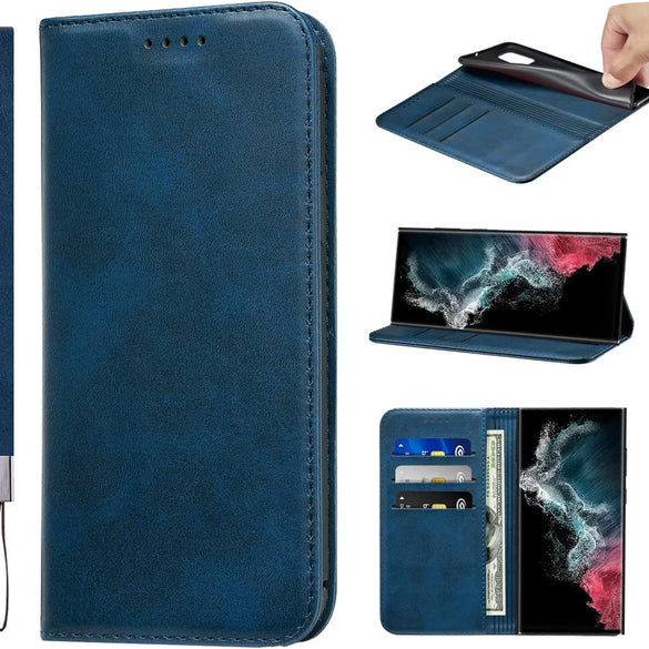 LANJLM Samsung Galaxy A53 5G Case PU Leather Wallet Case Card Holder Shockproof Flip Cover - Brown khaki