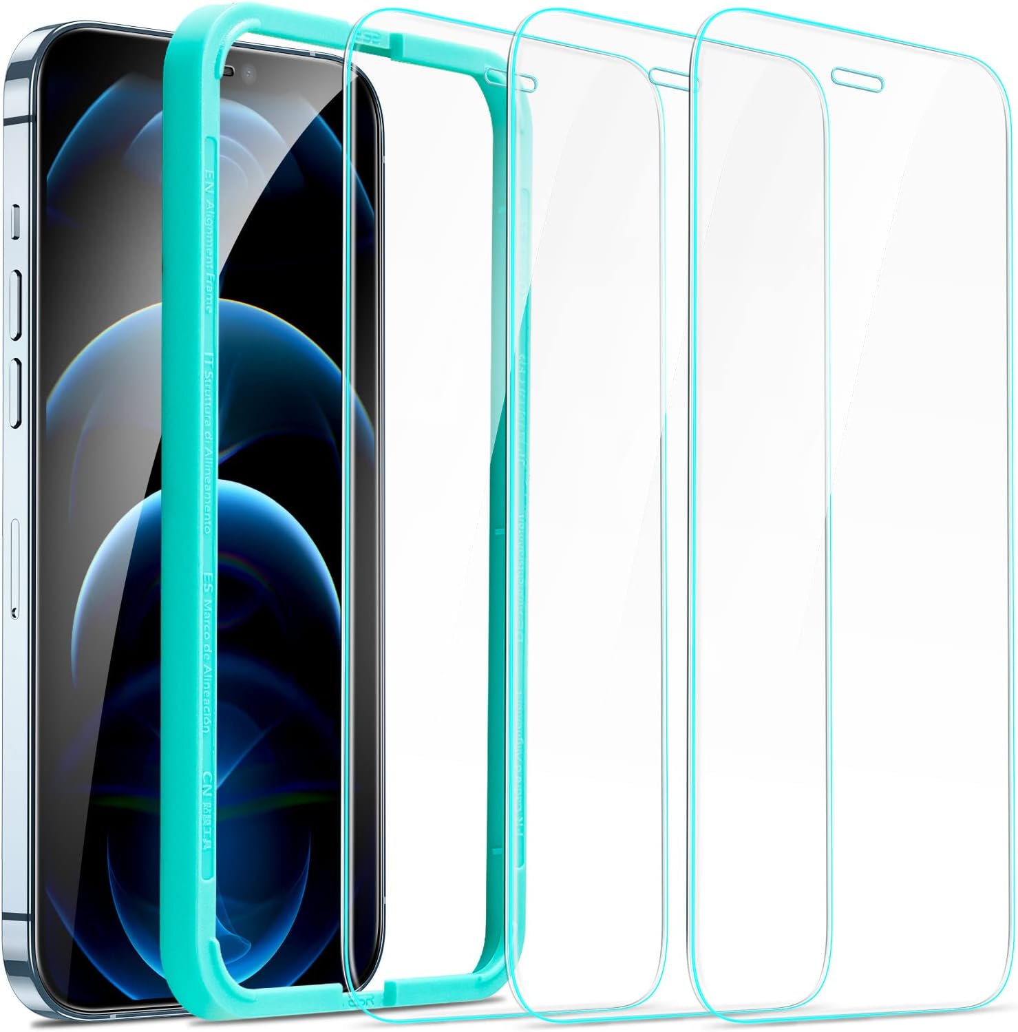 ESR 3 Pack for iPhone 17 Pro Max Screen Protectors, High Clarity, 9H Hardness Scratch Resistant, Military-Grade Tempered Glass, Shatterproof, Screen Guard with Easy Installation Tool