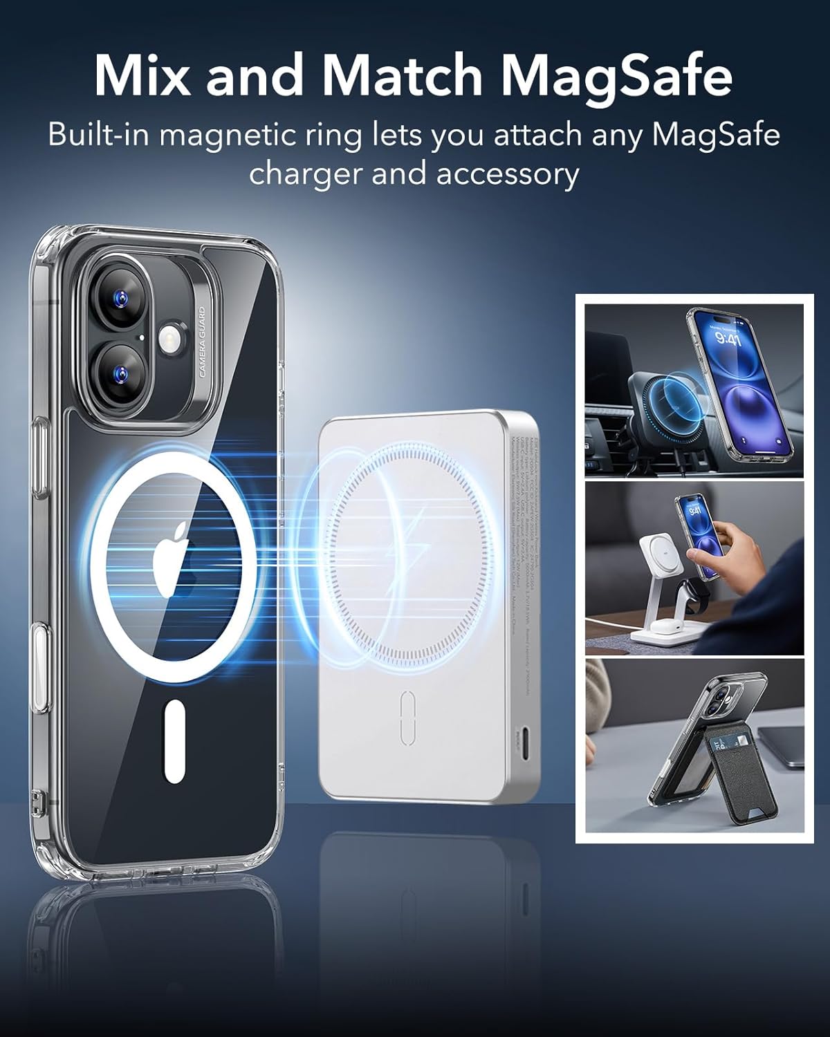 ESR for iPhone 17 Pro Case, Camera Control Cover, Compatible with MagSafe Accessories, Military-Grade Drop Protection, Shock-Absorbing Air Guard Corners, Hybrid Series, Clear