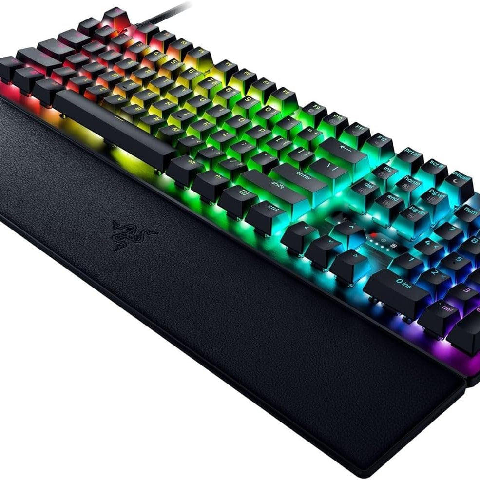 Razer Huntsman Mini 60% Compact Gaming Keyboard: Purple Switch, Clicky Optical-Mechanical Switches, Doubleshot PBT Keycaps, Detachable USB-C Cable, US Layout - Black