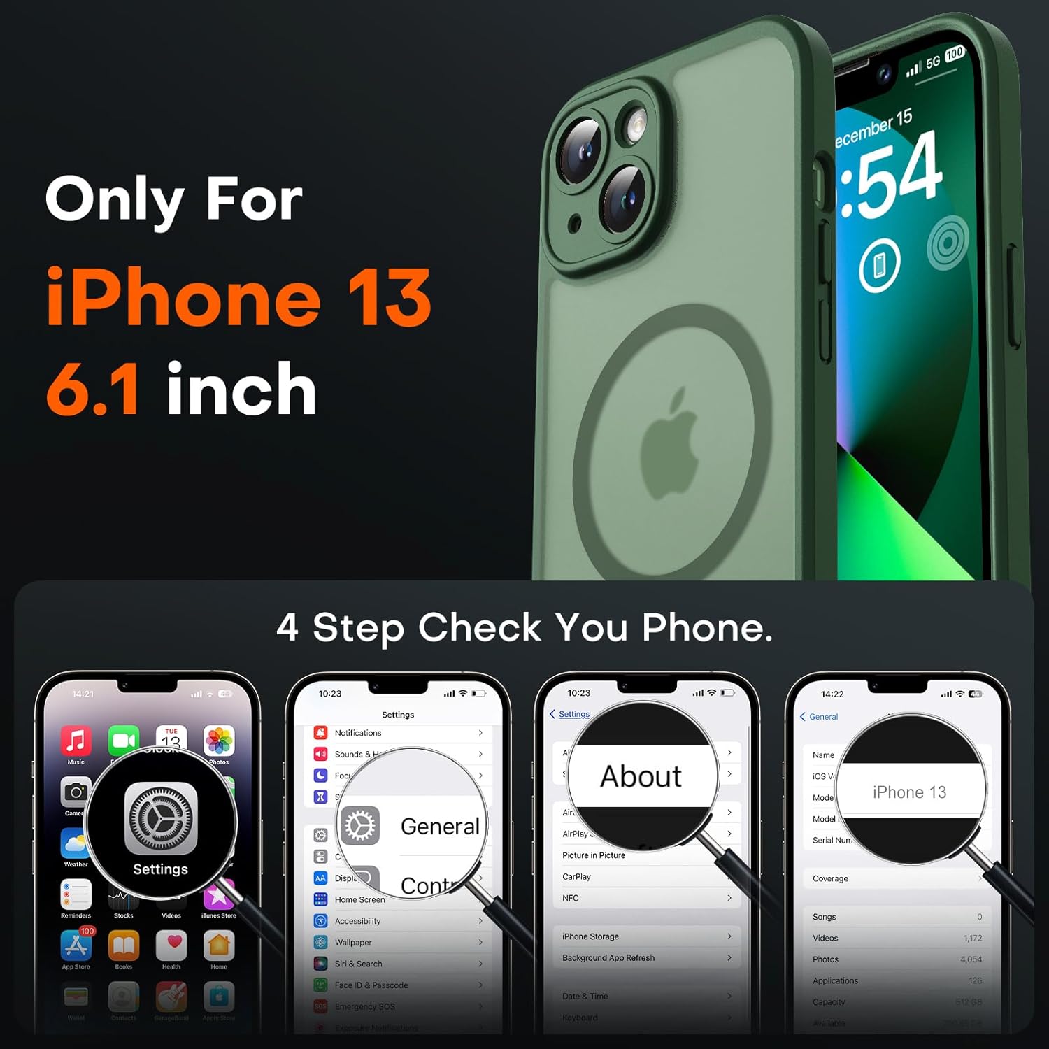 TOCOL for iPhone 17 Pro Max Case 6.9-inch, Built-in Magnetic Ring, Upgraded Camera Protection, Compatible with Magsafe, Military Grade Shockproof, Non-slip Translucent Matte Case, Black