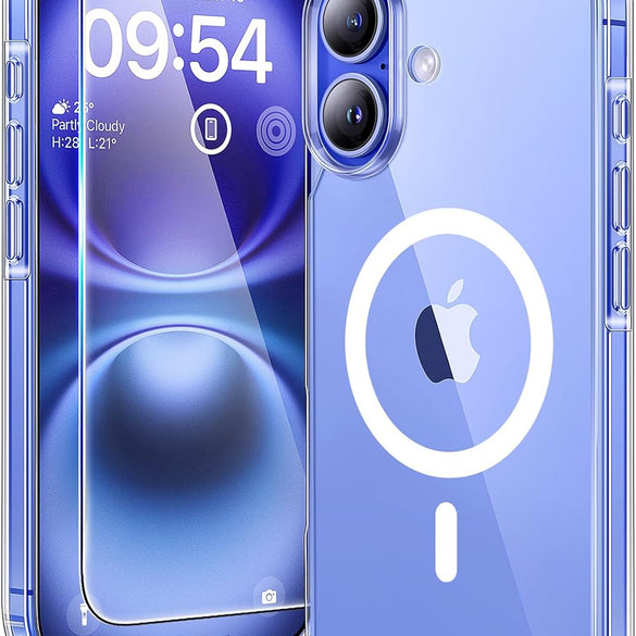 TAURI for iPhone 17 Pro Case with 1-Pack Screen Protector, Camera Lens Full Protection, Military-Grade Protection, Shockproof Transparent Back Bumper Phone Cover - Clear