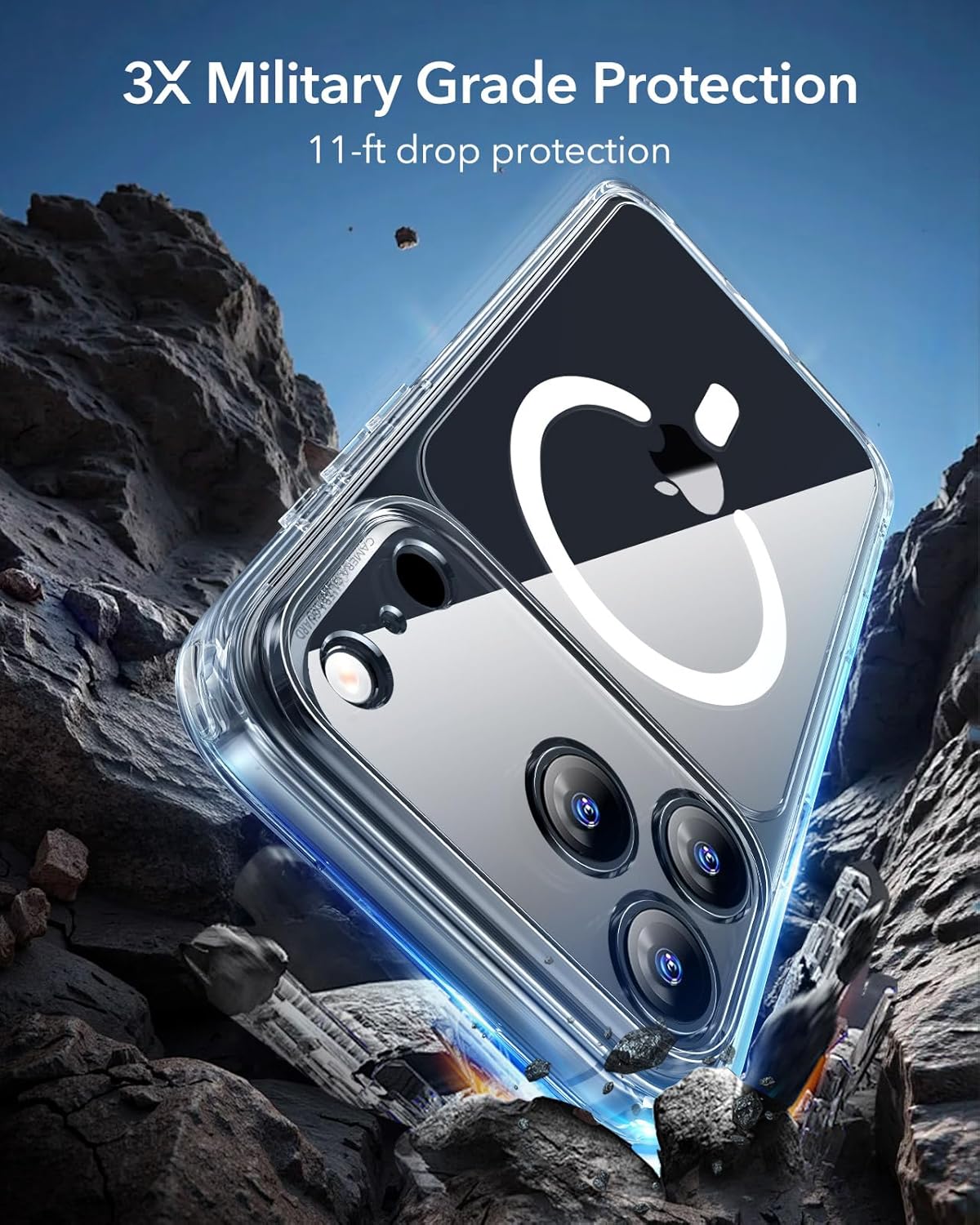 ESR for iPhone 17 Pro Case, Camera Control Cover, Compatible with MagSafe Accessories, Military-Grade Drop Protection, Shock-Absorbing Air Guard Corners, Hybrid Series, Clear
